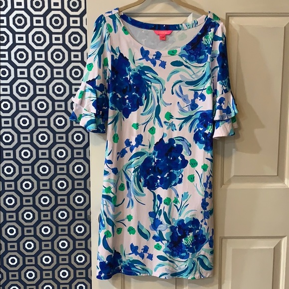 Lilly Pulitzer Dresses & Skirts - VEUC Lilly Pulitzer Lula Dress with ruffle sleeve